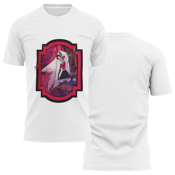 Hazbin Hotel Camiseta hombre Graphic Text Pool 3D Printing Street Casual Manga Corta Ropa Impresa Básica Blanco/M