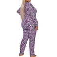 thumbnail image 3 of VISgogo Mono con Estampado de Leopardo Animal para Mujer, Manga Larga con Escote en V Profundo Bodycon Pantalones Largos Body Ropa de Dormir VISgogo moda, 3 of 7