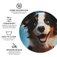 thumbnail image 3 of Fuzoiu Playful Smile Cute Dog Print Leather Coasters Set,Drink Coasters Set of 4,for Tabletop Protection, Durable PVC Coasters,Home Décor and Housewarming Gift-Round Shape, 3 of 6