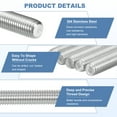 thumbnail image 3 of 8Pcs M4-0.7x180mm Fully Threaded Rods, 304 Stainless Steel Thread Bar Studs, 3 of 7