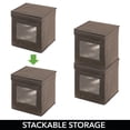 thumbnail image 5 of mDesign Fabric Stackable Cube Storage Organizer Box, 4 Pack, Espresso Brown, 5 of 9