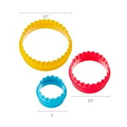 5 Count, Multicolor, Round Double-Sided, Plastic Cookie Cutter Set, by Way To Celebrate