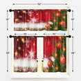 thumbnail image 3 of Christmas Tree Red Ball Kitchen Curtains Window Curtains and Valances Set 36 Inch, Happy Snow Snowflakes Winter Short Tier Curtain for Kitchen, Merry Christmas Small Kitchen Decor, 3 of 6