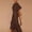 Brown, variant on Womens Elegant Ruffle Hem Long Sleeve Round Neck Dress, Suitable For