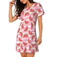thumbnail image 2 of Balery Sweet Watermelon Camisón de manga corta con cuello redondo para mujer, cómodo y elegante., 2 of 6
