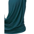 thumbnail image 4 of A2Y Women's Sexy Drape Front Deep V-Neck Cowl Neckline Halter Backless Party Club Top Teal 3XL, 4 of 6
