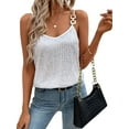 thumbnail image 3 of LMLYSoH Women´s Summer Sequin Cami Tops Spaghetti Strap V-Neck Sparkle Shimmer Loose Sleeveless Tanks Tops, 3 of 7