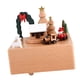 thumbnail image 4 of Adorno de caja de música navideña, caja musical de cuerda con melodía, temática navideña árbol de navidad marrón, 4 of 9