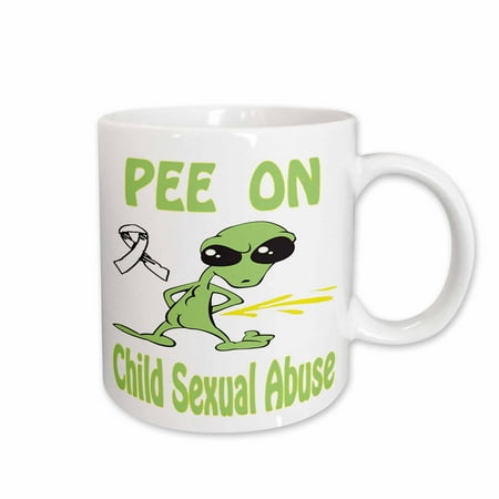 

3dRose Super Funny Peeing Alien Supporting Causes For Child Sexual Abuse Ceramic Mug 11-ounce