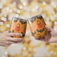 thumbnail image 2 of Halloween Pattern 12oz Stainless Steel Insulated Wine Tumbler with Lid and Straw – Double Wall Vacuum Mug for Hot & Cold Drinks, 304 Steel Interior, Sweat-Free Design. Trick or Treat !, 2 of 5