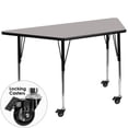 thumbnail image 2 of Flash Furniture Mobile 30''W x 60''L Trapezoid Activity Table with 1.25'' Thick High Pressure Yellow Laminate Top and Standard Height Adjustable Legs, 2 of 2
