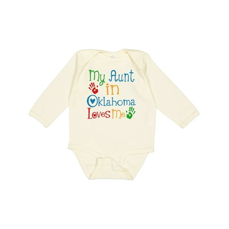 

Inktastic My Aunt in Oklahoma Loves Me Boys or Girls Long Sleeve Baby Bodysuit