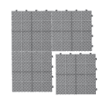 thumbnail image 3 of 12x12" Gray Interlocking Deck Tiles: Durable Plastic, All-Weather Waterproof, Anti-Slip Rosette Pattern for Outdoor Patio, Balcony, Shower - 6613 LBS Capacity, Pack of 12, 3 of 24