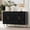 Black, variant on CBJCBJ 48″ Retro Storage Cabinet with 4 Doors, Hollow Carved Buffet Hutch for Living Room, Kitchen, Dining & Entryway, Vintage Decorative Organizer (GREEN)