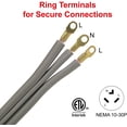 thumbnail image 4 of Clear Power 6 ft 10/3 SRDT, Indoor Dryer Cord, 3-Wire 30 Amp, Gray, CP10016, 4 of 6