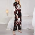 thumbnail image 3 of Yiaed Spider On The Web Print Pajamas Women's Long Sleeve Sleepwear Soft Button Down Loungewear Pjs Lounge Set Nightwear Womens Pajama Pants-X-Large, 3 of 7