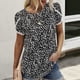 thumbnail image 5 of Pntutb Moda Mujer Cuello Redondo Manga Corta Blusa Estampada Otoño Causal Pullover tops Pntutb Pntutb-5425, 5 of 9
