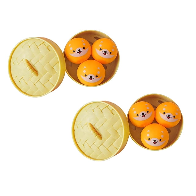 YWIYIUD 2PCS Glitter Dumpling Shaped Toys Soft Slow Rising Stress Relieving Toy for Adults, FidgetSensory Toys with Steamer Box, Stress RelievingBalls Funny Birthday Party Gift Set for Women Men