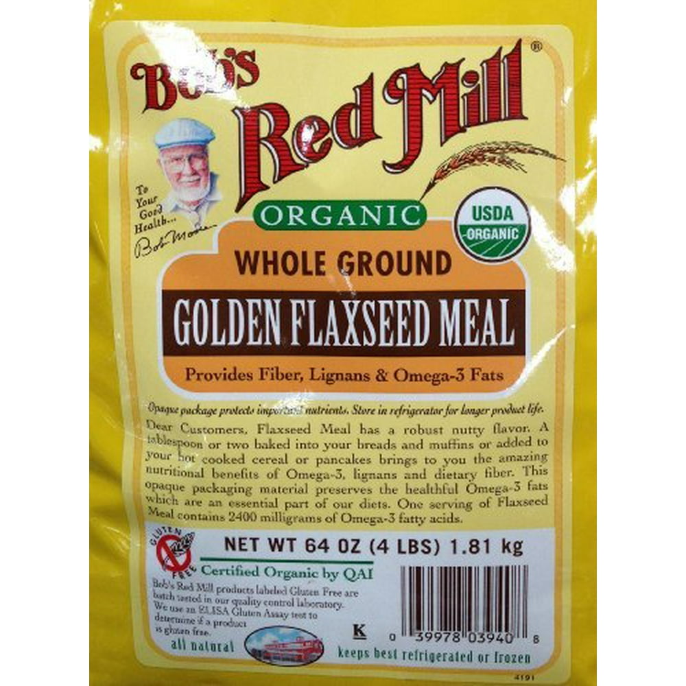 64oz Organic Whole Ground Golden Flaxseed Meal Bob's Red Mill (4 Pounds