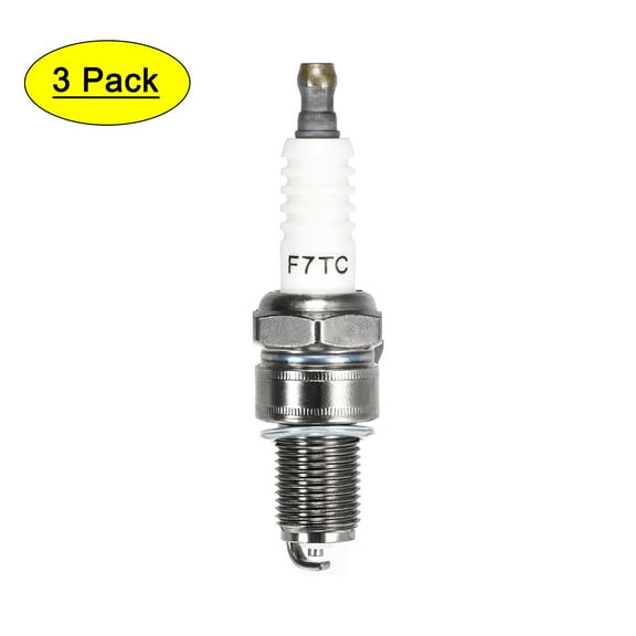 Uxcell F7TC Spark Plug for  Generator Lawnmower Tractor Bike  SIlver Tone 3Pack