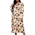 thumbnail image 2 of IUYRTFE Women Plus Size Halloween Print Long Sleeve Nightgown Loose Fit Sleep Dress for Fall Winter Lounge Wear, 2 of 8
