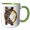 Green/White, variant on 3drose, Coffee Beans and Donut Monogram Initial K, 11oz Mug