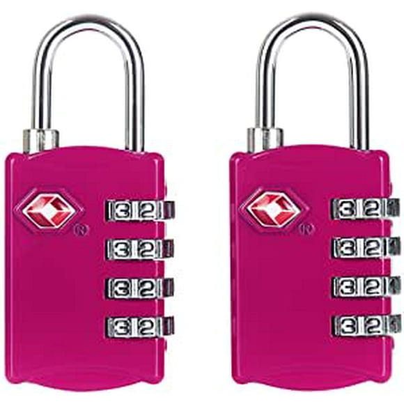 Candado para maleta Rosa aprobado por la TSA (2 piezas Timotech Candado para maleta