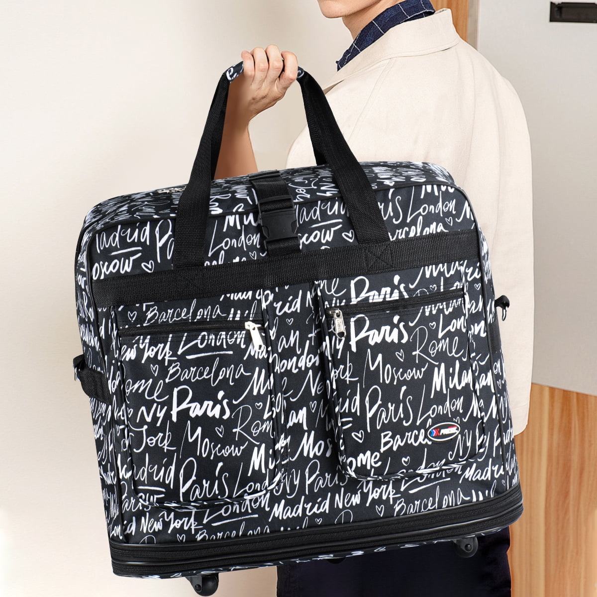 30in Expandable Foldable  Suitcase 3 Layer Foldable  Rolling  Luggage Large Wheeled Travel Bag  for  Home Storage Moving All Trip,EX30-CITY NAME