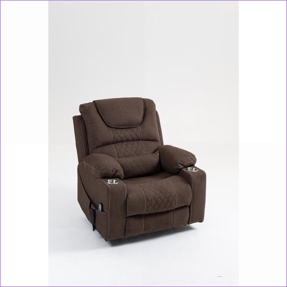 Recliners for Big and Tall, Oversized 180° Flat Lay Lift Chair with OKIN Motor | Velvet | Walnut Brown
