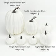 7 Pcs Assorted Sizes Artificial Pumpkins Fall Decor Fake Faux Foam Pumpkins for Halloween Thanksgiving Harvest Home Table Decor (Pink)