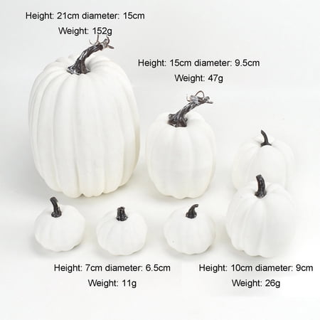 7 Pcs Assorted Sizes Artificial Pumpkins Fall Decor Fake Faux Foam Pumpkins for Halloween Thanksgiving Harvest Home Table Decor (Pink)