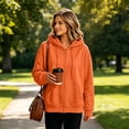 thumbnail image 4 of Lumtrix Hoodies For Women Zip Up Oversized Sweatshirt Fall Winter Casual Zipper Lightweight Cute Track Jackets With Pockets Saffron M, 4 of 5