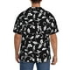 thumbnail image 3 of Fotbe Black White Leaves Camisa Estampada de Manga Corta para Hombre, Casual de Verano, Estilo Playero, Sin Arrugas-Small, 3 of 5