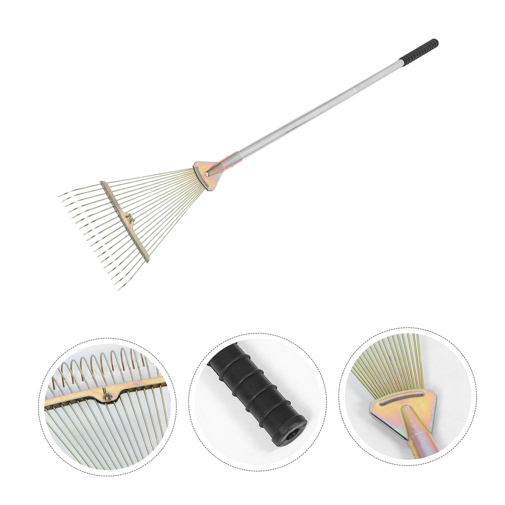 Tineasur Stainless Steel Grass Rake 1Set Silver Garden Tool For Lawn Yard Outdoor Gardening