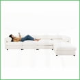 thumbnail image 6 of Modern Chenille 4-Seat L-Shaped Modular Sectional Sofa with Storage for Living Room - White, 6 of 26