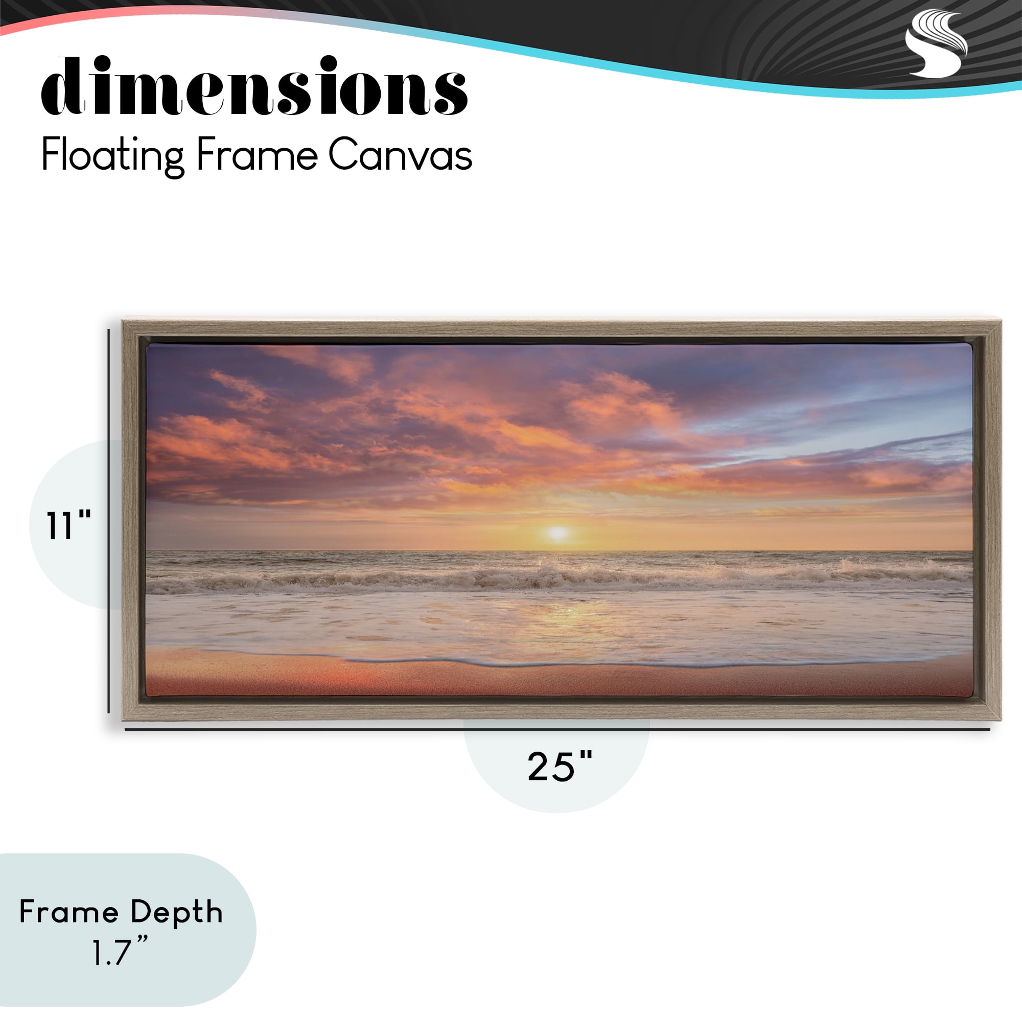Stupell Industries Vivid Sunset Panorama Brown Framed Floater Canvas Wall Art, design by Mike Caliascibetta