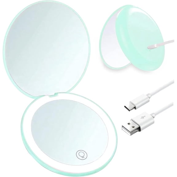 Compact Travel Mirror - 1x/10x Magnification, Handheld 2-Sided, Perfect for Purses & Handbags