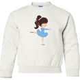 thumbnail image 2 of Inktastic Figure Skating, Ice Skating Girl, Brown Hair Youth Sweatshirt, 2 of 4