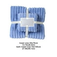 thumbnail image 3 of Beautynvta 2 Piece Towel Set for Bathroom, Velvet Striped Soft Absorbent Towel Set, 1 Bath Towel 27.56x55.12 In and 1 Hand Towel 13.78x29.53 In, Blue, 3 of 6
