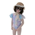 thumbnail image 3 of Gyratedream Gradient Color Sleeveless Lace Ruffle One-piece Swimwear Swimsuit With Big Back Bow For Kids Baby Girl, 3 of 10