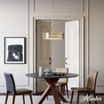 thumbnail image 3 of Hunter - Capshaw 5-light Alturas Gold, Large Pendant Light, Dimmable, Formal Style, Drum Shaped, for Bedrooms, Dining, Living Rooms - 19611, 3 of 7
