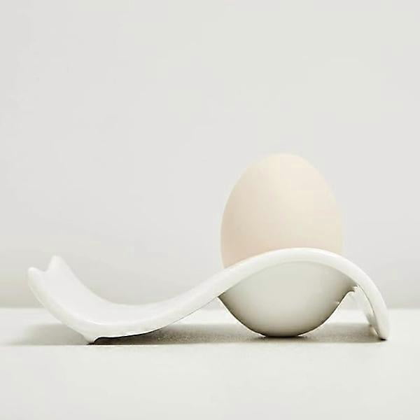 1 Pack Ceramic Egg Cup, Porcelain Egg Cup for Soft Boiled Egg, Egg Holder Set for Breakfast, Kitchen, 13.5*8*3.5cm White Dare