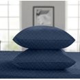thumbnail image 3 of Threadmill 100% Cotton Sheets for King Size Bed | 4 Pc King Bed Sheets Set | Soft, Breathable Lightweight Damask Sateen for All-Season Use | Snug Fit Elastic Deep Pocket King Sheets | Folkstone Blue, 3 of 9