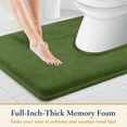 thumbnail image 2 of ComfiTime Bathroom Contour Rugs – 1 inch Thick Memory Foam, 20" x 23" Bath Mat for Toliet, Soft Plush Velvet Top, Non-Slip,Ultra Absorbent, Small, Large & Long Rugs for Bathroom Floor, Green, 2 of 11