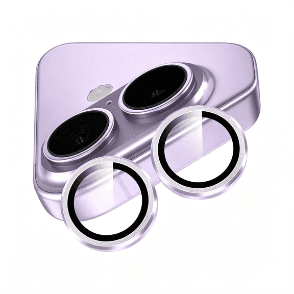 KUMEE Camera Lens Protector for Iphone 17,Individual Anti Scratch Metal Ring Tempered Glass Camera Screen Protector for Iphone 17 Accessories,Case Friendly (Purple)