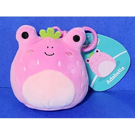 Squishmallows Adabelle the Pink Strawberry Frog 3" Clip-On NWT