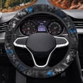 thumbnail image 2 of Uorisanigo American Flag Car Steering Wheel Protector Wolf Print Fluffy Steering Wheel Cover for Winter Breathable Car Steering Wheel Cover for Men Flannel Car Accessories Gift for Dad, 2 of 8