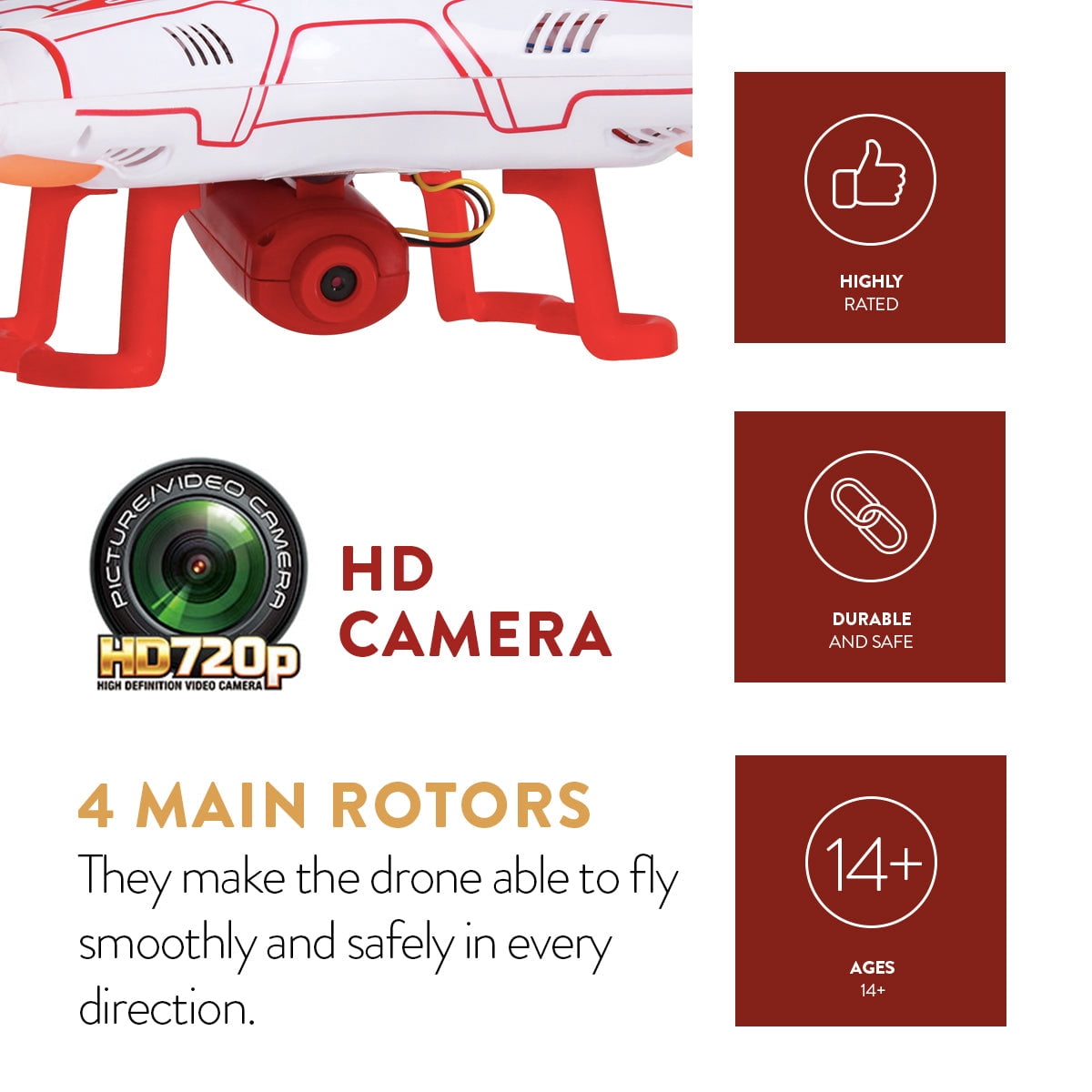 Striker-X HD Camera Drone 2.4GHz 4.5CH HD Picture/Video Camera RC Quadcopter