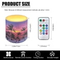 thumbnail image 7 of Kuiaobaty 4 Packs Flickering Flameless LED Battery Candles Waterproof Pillar Fake Candles with Colored Light Remote for Wedding Beach Party Decor Sunset Glow Beach Palm Coconut Tree, 7 of 7