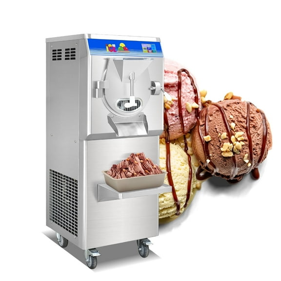 Kolice ETL Certificate Commercial Gelato Hard ice Cream Machine, Italian Ice Making Machine, Water Ice Maker Strong Stainless Steel Door-12-15 Gal/Hour